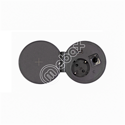 Блок розеток 51\1 секции серебро+черный механический D80мм 2 USB беспроводная зарядка - фото 23136