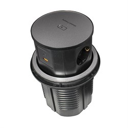 Блок розеток вертикальный POP UP ELITE GLASS черный 3 EURO, USB A+C беспроводная зарядка  Д120 11.800.02.050
