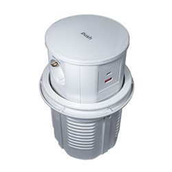 Блок розеток вертикальный POP UP LIFT GLASS белый 3 EURO, USB A+C  Д120 11.800.02.047