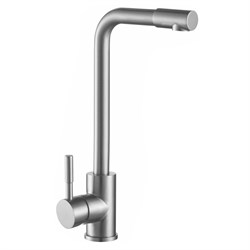 Смеситель для кухни Melana-F8107 нерж.сталь, однорычажный, сатин, высок. излив 8107 F нерж - фото 58511