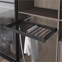 Вешалка Starax для брюк, галстуков,ремней 600 мм (560-590х475х70) тандем BLUM, антрацит S-6707-A (S-6797) 0715189 - фото 59500