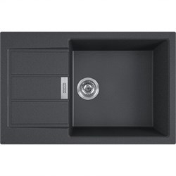 143.0618.382 Мойка S2D 611-78 XL/500  цвет оникс,  вентиль-автомат, скрытый перелив под пластиной, сифон в комплекте, крепления Fast Fix® 143.0618.382 - фото 61444