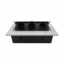 Блок розеток MX-226 (J) 3 секции, Серебро , полуавтоматический 266*130*68мм 00-00002877 - фото 61836