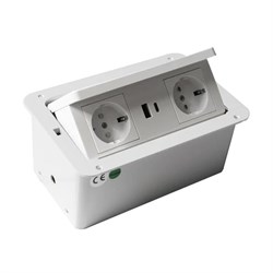 Блок розеток LK-DMS-742 2 секции Белый полуавтоматический  2 USB беспроводная зарядка 00-00002869 - фото 61837