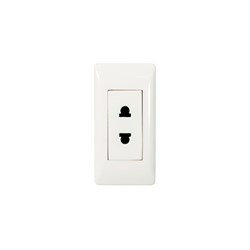 Розетка врезная меб. мод. 003-2, 250В, 10А, 80*40мм, белая 11.101.02.011 - фото 61843