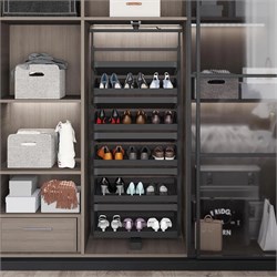 Поворотная обувница в базу 800 мм, Starax, (700х360х1910-2110 мм), антрацит S-6835-A 0715203 - фото 62576