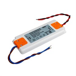 Источник питания стаб. напр. для LED IP44, 220В/12В, max 36Вт, провода вход выход 15см, пластиковый 06.800.01.613 - фото 62821