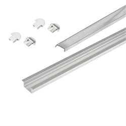 КСС 2206W профиль врезной белый, диффузор плоский молочный белый,  4 заглушки 19.143.39.773 - фото 62860