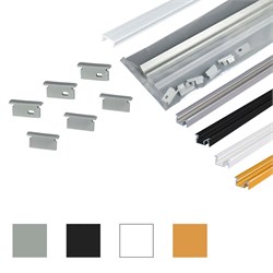 КСС 2010W профиль врезной  аннод диффузор молочный 2+2 заглушки 19.143.40.110 - фото 62869