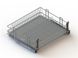 Посудосушитель выкатной ГТВ база 700мм с направляющими с доводчиком (хром) 15.28.04.1.1.1 - фото 63931