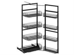 S-1222-А Выдвижная система Summer Классик, Starax 4 корзины, шир. 600 (530х510х1250-1400) антрацит 0610529 - фото 64690