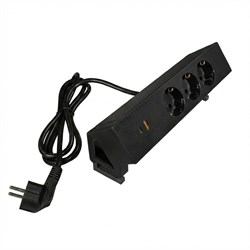 Блок розеток Kant на струбцине, Черный, 3 EURO, USB A + USB C 251*54*91мм 11.800.02.061