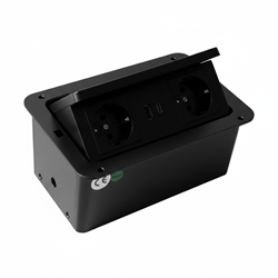 Блок розеток LK-DMS-742 2 секции Черный полуавтоматический  2 USB беспроводная зарядка 00-00003481 - фото 64934