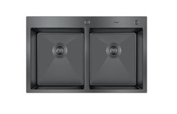 Мойка для кухни Hoffger 7850В-D Чёрная 2 чаши HFG-7850В-D