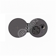 Блок розеток 51\1 секции серебро+черный механический D80мм 2 USB беспроводная зарядка