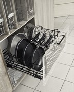 Корзина выкатная для хранения сковородок и крышек в нижнюю базу 600 с напр. (LOFT Черный)