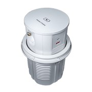 Блок розеток вертикальный POP UP ELITE GLASS белый 3 EURO, USB A+C беспроводная зарядка  Д120 11.800.02.049
