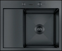 Мойка для кухни Hoffger 5848R Black (Чёрная), правая чаша HFG-5848B-R