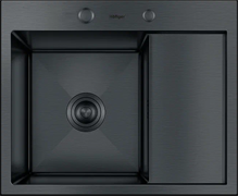 5848 Мойка для кухни Hoffger 58*48L Black (Чёрная), левая чаша HFG-5848B-L