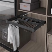 Вешалка Starax для брюк, с разделениями 600 мм (560-590х475х125) тандем BLUM, антрацит S-6711-A 0715163