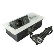 Блок розеток горизонтальный Complex, белый с беспроводной заярдкой 1 EURO , USB-A + USB-C 11.800.02.038