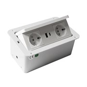 Блок розеток LK-DMS-742 2 секции Белый полуавтоматический  2 USB беспроводная зарядка 00-00002869