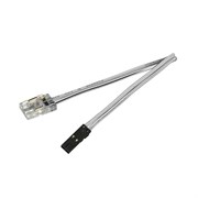 КСС провод питания для одноцветных лент 8мм, 15см, 3,5А, 2*0,5мм2, белый, с прозрачным коннектором 19.143.39.319