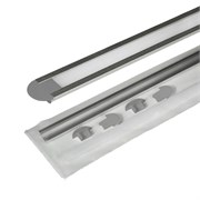 КСС 2206W-01 алюм профиль бесцветный +  молочный диффузор, 4 заглушки 17.800.00.391