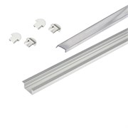 КСС 2206W профиль врезной белый, диффузор плоский молочный белый,  4 заглушки 19.143.39.773