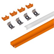 КСС 1506W профиль накладной , Золото  + молочный диффузор, 4 клипсы, 4 заглушки 19.143.40.068