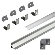 КСС 1616W диффузор молочный белый, 4 клипсы, 4 заглушки с отверстием, 1 угловое соединение 90* 19.143.39.791