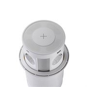 Блок розеток 107J\4 секции серебро+белый полуавтоматический D120мм 2 USB A +2 USB с беспроводной зарядкой 00-00001171