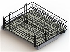 Посудосушитель выкатной ГТВ база 700мм с напраправляющими с доводчиком (черный) 15.28.04.4.1.1