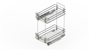 Бутылочница Квадро ГТВ 450 с направляющими с доводчиком (хром) 10.62.05.1.1.1