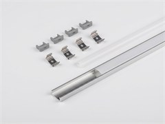 1506W-04 Алюминиевый профиль 2м белый +  диффузор молоч, 4 клипсы, 4 заглушки 17.800.00.444