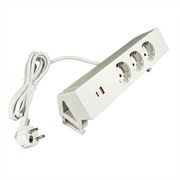 Блок розеток Kant на струбцине, Белый, 3 EURO, USB A + USB C 251*54*91мм 11.800.02.060