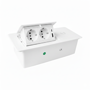 Блок розеток LK-DMS-741 2 секции Белый полуавтоматический 1 USB + 1 type C, беспроводная зарядка 00-00003480