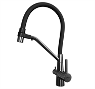 Смеситель Hoffger Mona HFG-420B (черный) с подкл. к фильтру, гибкий излив HFG-420B