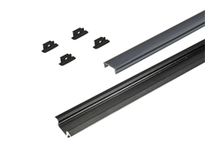 КСС 2507W-05 2м профиль черный , диффузор , 4 заглушки черные  17.800.00.453