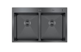 Мойка для кухни Hoffger 7850В-D Чёрная 2 чаши HFG-7850В-D