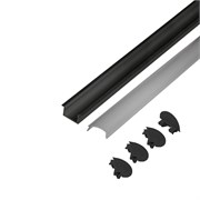 КСС 2207W черный диф. для алюм профиля плоский 2м ,черный+молочный, 4 заглушки 19.143.41.308