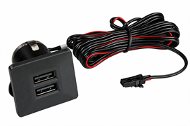 Источник питания встраиваемый квадратный черный , 2USB  06.800.01.342