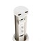 Блок розеток 12J 2 секции, Серебро+Белый, автоматический, D100мм, USB type A+C + RJ45 + HDMI 00-00002598